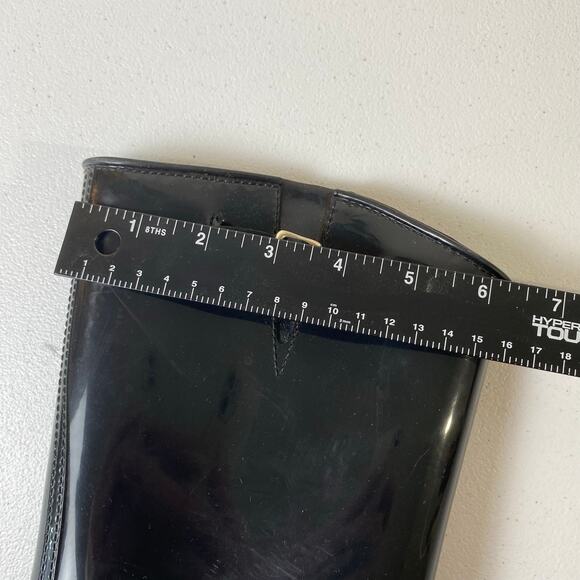 RED Valentino Women's EU 40 / US 10 Designer Black Rubber Rain Boots NO INSOLES - Picture 15 of 16